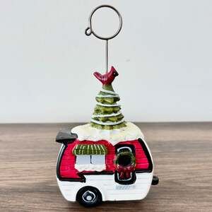 Holiday Camper Memo Photo Holder - Glitter Cardinal, Red
